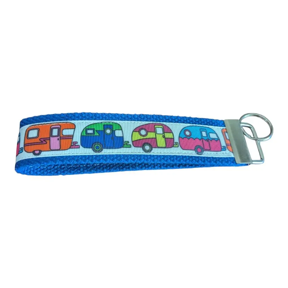 RV Camper Keychain Wristlet Handmade Key FOB‎ Camping Adventure Travel Trailer
